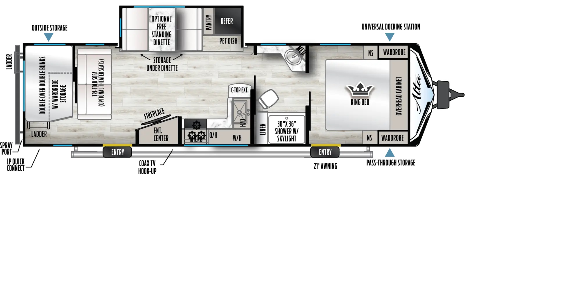 2024 EAST TO WEST RV ALTA 2900KBH, , floor-plans-day image number 0